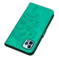 thumbnail image 3 of SaniMore Case for iPhone 14 Pro Max (6.7" 2022), PU Leather Skin with Luxury Embossed Butterfly [Wrist Strap & Card Slots & Flip Kickstand] Full-body Shockproof Business Wallet Cover, Green, 3 of 7