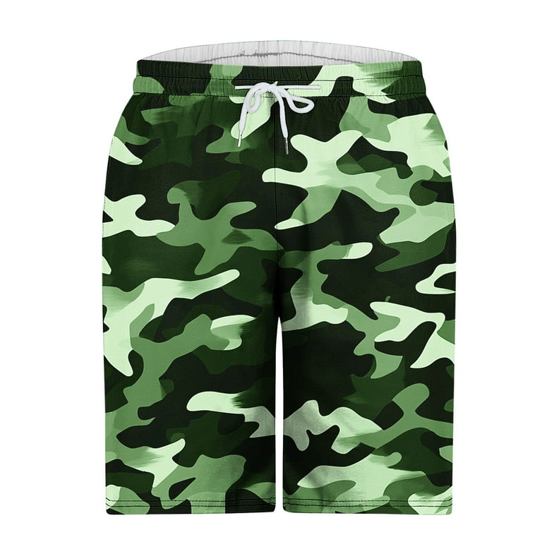 ZCFZJW Mens Camo Swim Trunks Lightweight Quick Dry Swimming Board