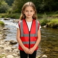 thumbnail image 6 of ATORRE Boys Girls Reflective Vest 2026 Stylish Lightweight Kids Zipper Safety High Visibility Vest for Outdoor Cycling Skiing Walking Red 8-9 Years, 6 of 9