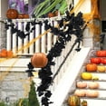 thumbnail image 7 of HaoXun Realistic Black Maple Leaf Halloween Garland with Horror Pumpkin Accents - 1.8M Autumn Fall Decor for Home Party Door Hanging, Dense Plastic Rattan Vine with Natural Curvature (70.87in), 7 of 7