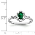 thumbnail image 2 of Sterling Silver Rhodium-plated Created Emerald & Diam. Ring QBR21MAY, 2 of 4