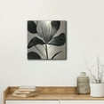 thumbnail image 5 of Luxe Metal Art 'Flowers Black White 26' by Ray Heere, Metal Wall Art, 12"x12", 5 of 9