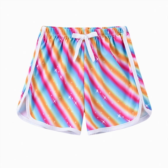 KPOPLK Baby & Toddler Boy Cotton Shorts 2t 3t 4t 5t 6t 7t Summer Casual Elastic Waist Stripe Print Shorts Size 4-5 Years,Multicolour
