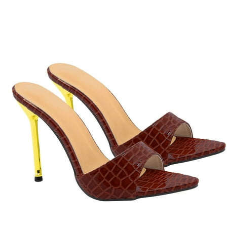 

Pntutb Womens Sandals Clearance Ladies Clearance Slippers Fashion Pointed Sexy Snake Print High Heel