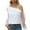 White, variant on aidice Summer Shirts for Women Casual off Shoulder Long Sleeve Mesh Spaghetti Strap Loose Trendy Tops