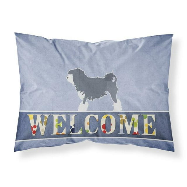 Carolines Treasures BB5539PILLOWCASE Lowchen Welcome Fabric Standard Pillowcase