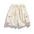 thumbnail image 5 of Men's Stretch Cargo Shorts Elastic Waistband Drawstring Short Pants Outdoor Casual Workout Lightweight Big & Tall Camo Cargo Pants with Multi-Pocket Quick Dry Pants,Beige M, 5 of 5