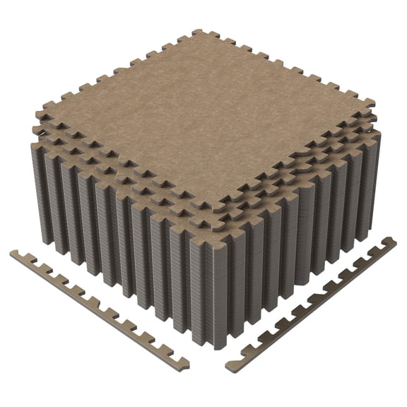 Costway 25 Pack-100 Sq.Ft. Foam Floor Tiles Interlocking Carpet Tiles with Edge Borders