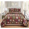 thumbnail image 1 of Rugs 4 Less Southwestern Great Outdoors Wilderness Cabin Lodge and Lakehouse Juego de cama de 2 piezas con patrones de cuadros y carteles de destino al aire libre, colcha acolchada (Doble - Lodge), 1 of 1