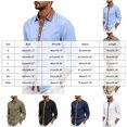 thumbnail image 3 of COMVALUE Men's Linen Shirt Long Sleeve Button Down Collar with Contrast Placket Regular Fit Casual Beach Tops (Black, S), 3 of 7
