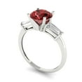 thumbnail image 2 of 2 ctw 3 Stone Anniversary Ring for Women | Round Cut Natural Garnet | Hyperallergenic Solid 18K White Gold, 2 of 5