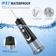 thumbnail image 6 of KAIPARA Cordless Water Flosser for Teeth & Gums, 8 Jet Tips, 9 Pressure Modes, IPX7 Waterproof, 300ml Tank, Travel & Home Oral Irrigator, Black, 6 of 8