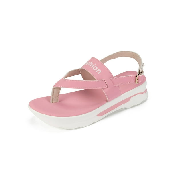 Pink and shop white sandals