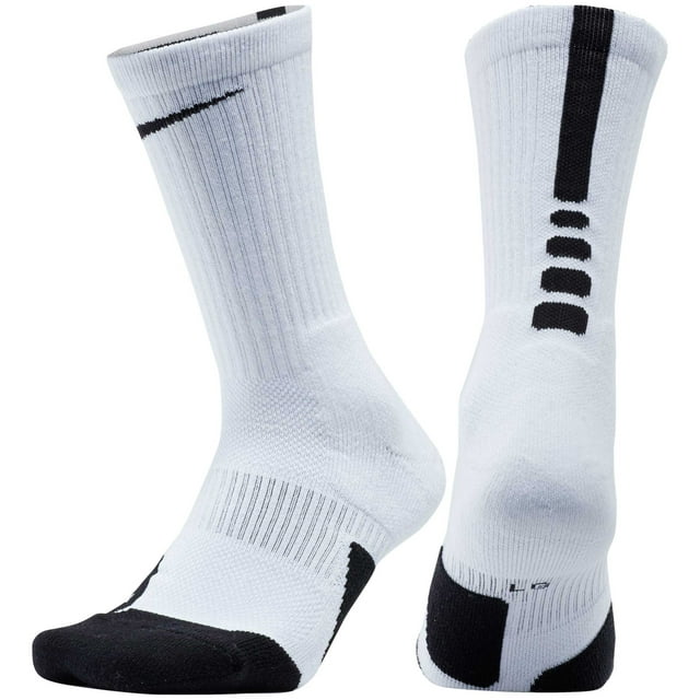 Nike Dry Elite 1.5 Crew Basketball Socks White/Black/Black XL