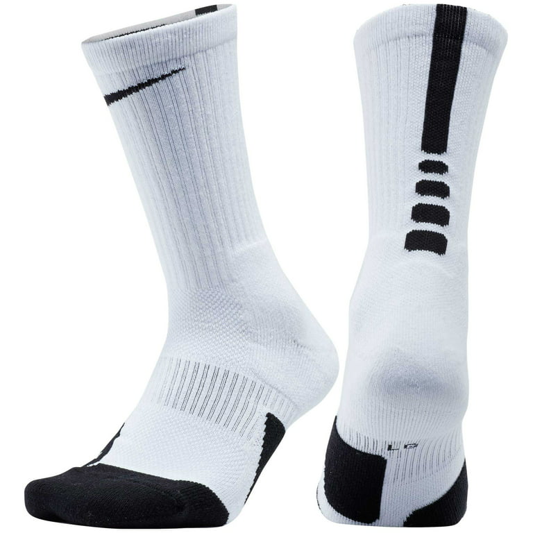 Plisado etc. Elemental Nike Dry Elite 1.5 Crew Basketball Socks - White/Black/Black - XL -  Walmart.com