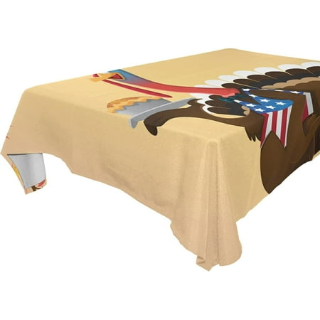

SKYSONIC Thanksgiving Turkey Tablecloth Waterproof Washable Polyester Square Table Cover Durable Tablecloth for Kitchen Dining Table Party Decor (60 X 108 Inch)