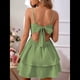 thumbnail image 4 of Vestido Corto de Verano con Lazo y Espalda Descubierta para Mujer Modelos de Vestidos Halter Verde L, 4 of 9