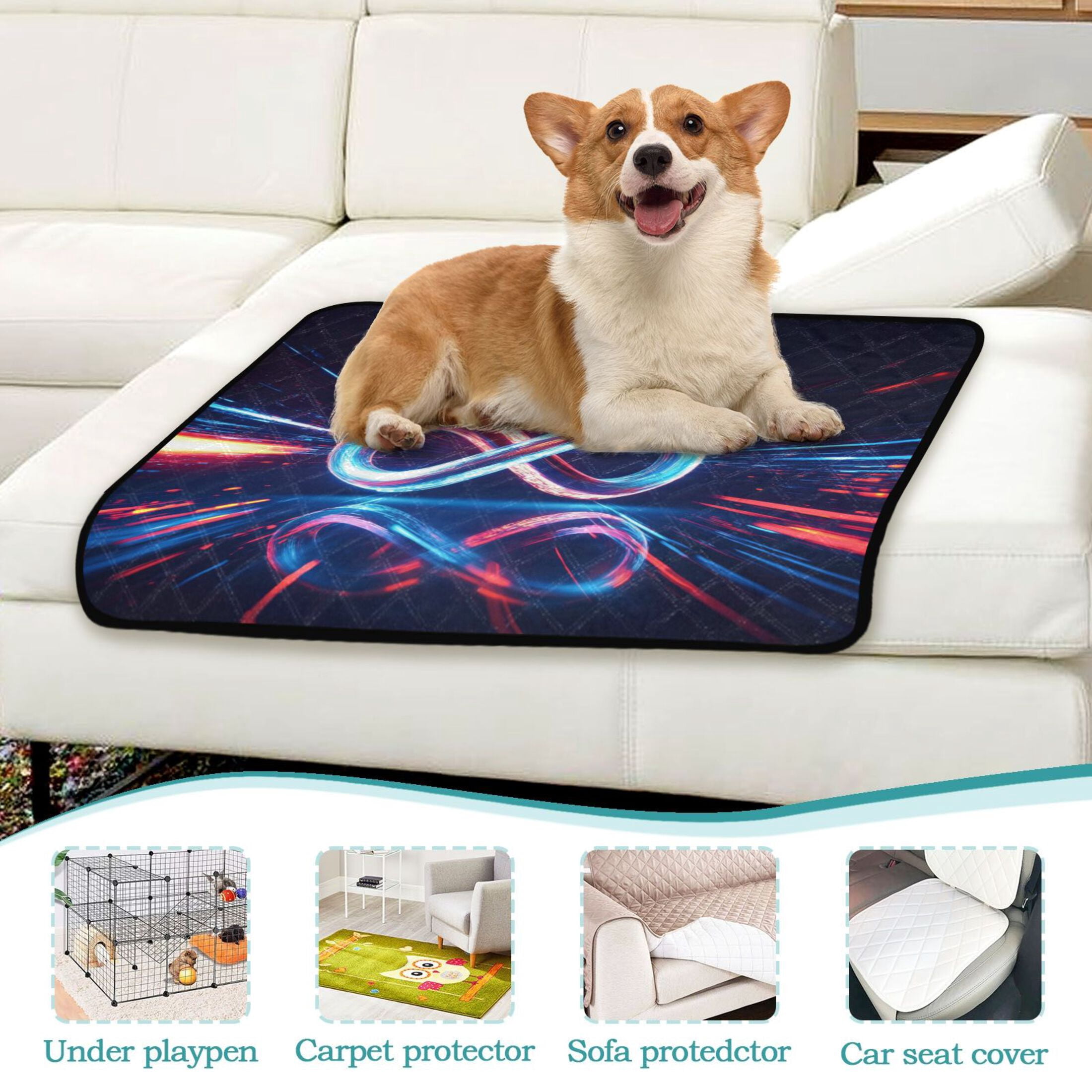 Washable Pet Pee Pads with Super Absorbent Reusable Training Pads for Dogs & Cats The Infinity Symbol