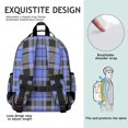 thumbnail image 5 of Blue and Black Checkered Pattern Backpack for School, Cute School Bag with Adjustable Shoulder Straps and Padded Back, 15.25"x11.5"x5.25", 5 of 5