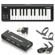Korg microKEY 25 USB MIDI Keyboard Controller + Instrument Cable Ties + USB 2.0 Hub GUH285 + Extension Cable