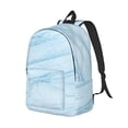 thumbnail image 2 of Balery Light Blue Marble Vintage Canvas Backpack for Men and Women - Large Capacity, Durable Travel Laptop Bag for School, Work, Hiking, and Outdoor Activities, 2 of 7