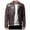 Brown, variant on Men's Classic Red Faux Leather Biker Jacket with Zipper Pockets, Stylish Motorcycle Outerwear