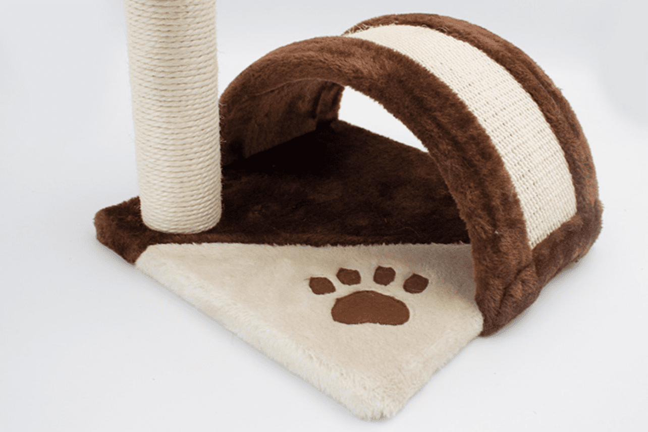 8 Side Eco-Friendly Sisal Rope & Cat Kitten Scratching Post Set with Brown Cat Bridges