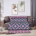 thumbnail image 6 of DouZhe Ultra-Soft Micro Fleece Lightweight Flannel Bed Blanket, Vintage Tribal Style Pink Print Cozy Warm Throw Blankets, 50"x40", 6 of 7