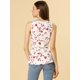 thumbnail image 5 of Top peplum envolvente con dobladillo asimétrico en la cintura con cuello en V sin mangas para mujerFlor Rojo S, 5 of 6