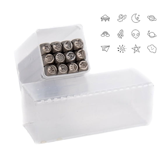 Portable 12pcs Multiple Shaped Sturdy Steel Stamps 3MM Designs Accessory for Personalize Jewelry and Craft Projects
