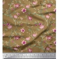 thumbnail image 1 of Soimoi Rayon Fabric Leaves & Lily Floral Print Fabric by the Yard 56 Inch Wide, 1 of 6