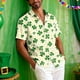 thumbnail image 5 of Blusa y camisa de manga corta con cuello vuelto para hombre, moda de verano, estampado del Día de San Patricio, informal, con botones, manga corta, camisa de solapa de manga corta, tops para hombre, 5 of 8