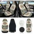 thumbnail image 2 of Yuyamidu Skull Car Seat Cover Set with Steering Wheel Cover Seat Belt Pad Dahlia Armrest Cover Garbage Can Boho Air Vent Pouch Rearview Mirror Cover Coasters Keychain, 12 Pack, 2 of 7