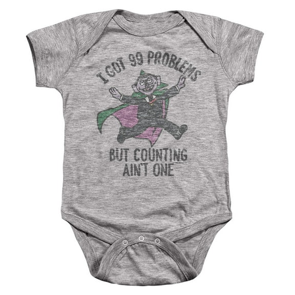 Sesame Street Count 99 Problems Unisex Infant Snap Suit for Baby, Athletic Heather, Large