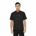 thumbnail image 1 of TOPTIE Short Sleeve Chef Coat Jacket Black Lightweight Button Chef Uniform, 1 of 9