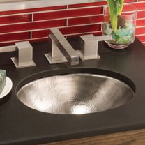 Native Trails Cps38 Baby Classic 15-3/4" Oval Copper Undermount Bathroom Sink - Nickel