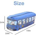 thumbnail image 2 of (blue) Small Animal Pencil Case, Large Capacity Canvas Car Pencil Case, Large Capacity Personalized Cute Pencil Case, Cute School Bus Pencil Case, Uni, 2 of 5
