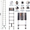 Topwire Telescoping Ladder 15.5FT,Extension Step Ladder One Button