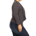thumbnail image 3 of Women's Plus Size Solid Long Sleeve Blazer Jacket ? Office Workwear Open Front, 3 of 5