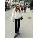 thumbnail image 3 of Abrigo de piel sintética con solapa y cremallera para mujer, chaqueta gruesa de manga larga, holgada y esponjosa, ropa de calle alta para otoño e invierno, 2024, 3 of 5