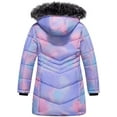 thumbnail image 2 of Chrisuno Youth Long Length Insulated Puffer Jacket Waterproof Warm Padded Winter Coats For Girls Comfy With Hood Pink&Ombre 6-7, 2 of 5