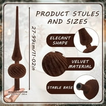 CuiLiyq Christmas Tree Top Decoration, 11 Inch Plastic Flocking Retro Christmas Tree Decoration, for Home Xmas Holiday Party Decorations (Brown)