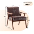 thumbnail image 6 of Hassch Mid-Century Modern Accent Armchair with Tech Cloth Upholstery and Solid Rubberwood Frame, Comfy Lounge Chair for Living Room, Bedroom, Home Office (Dark Brown), 6 of 10