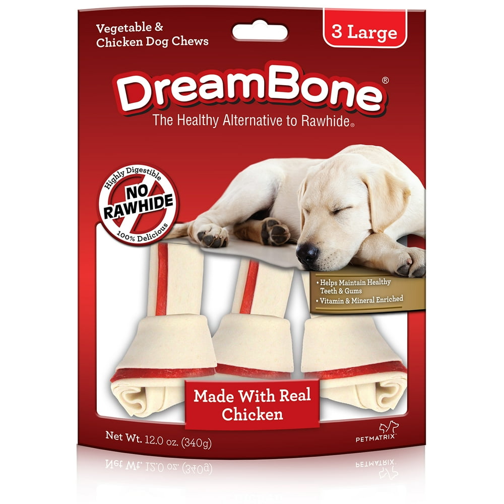 DreamBone Vegetable and Chicken Large Dog Chews, 3Count, 12 oz