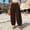 A1_Brown, variant on Women's Cotton Linen Palazzo Barrel Pants High Waist Linen Lantern Pants High Waisted Balloon Pants Summer Casual Loose Beach Boho Wide Leg Baggy Cropped Trousers with Pockets White M