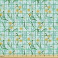 thumbnail image 2 of Flowers Upholstery Fabric by the Yard, Spring Garden of Daffodil Blooms Meadow Chamomile Flourishing Revival, Decorative Fabric for DIY and Home Accents, Turquoise and Marigold by Ambesonne, 2 of 5