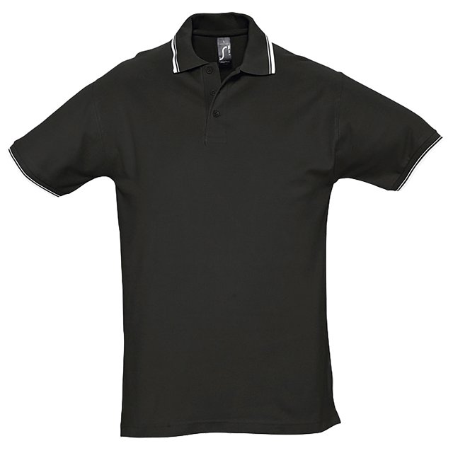 SOLS - Polo de manga corta para caballero/hombre 100% algodón de primera Modelo Practice - Verano/ Vacaciones (Blanco/Negro)
