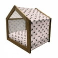 thumbnail image 2 of Scandinavian Pet House, Cartoon Style Bees Pattern on Pastel Pink Toned Background with Dots, Outdoor & Indoor Portable Dog Kennel with Pillow and Cover, 5 Sizes, Pale Pink and Black, by Ambesonne, 2 of 5