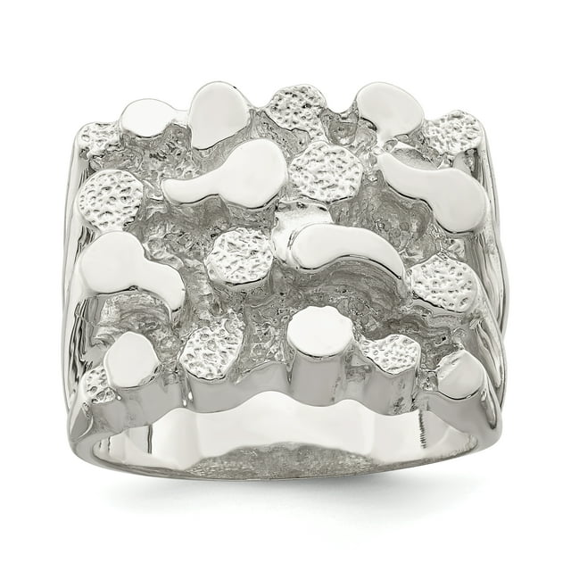 925 Sterling Silver Men's Nugget Ring