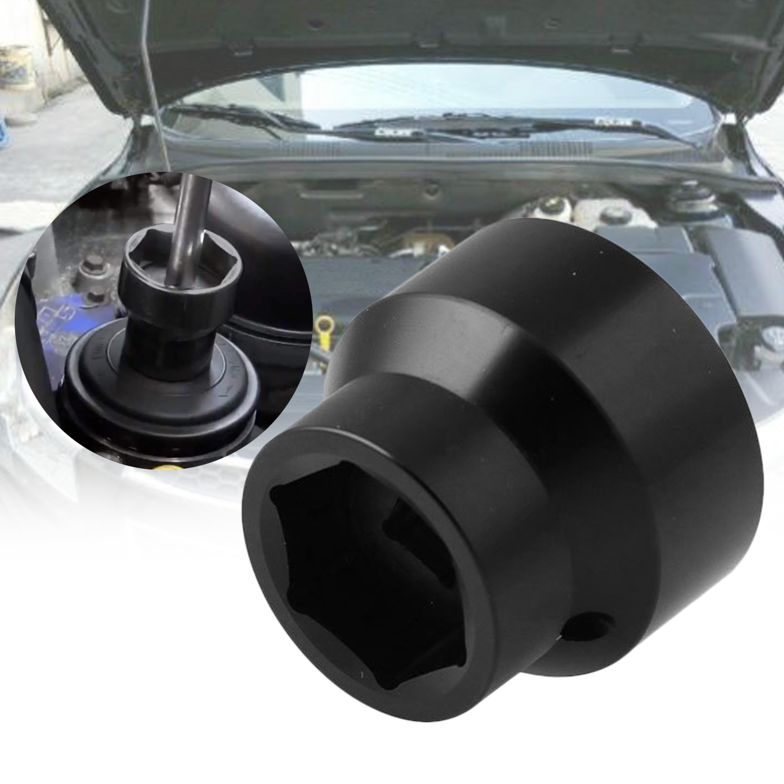 KUNyu Reversible Aluminum Oil Fuel Filter Socket Cap Remover for Ford 6